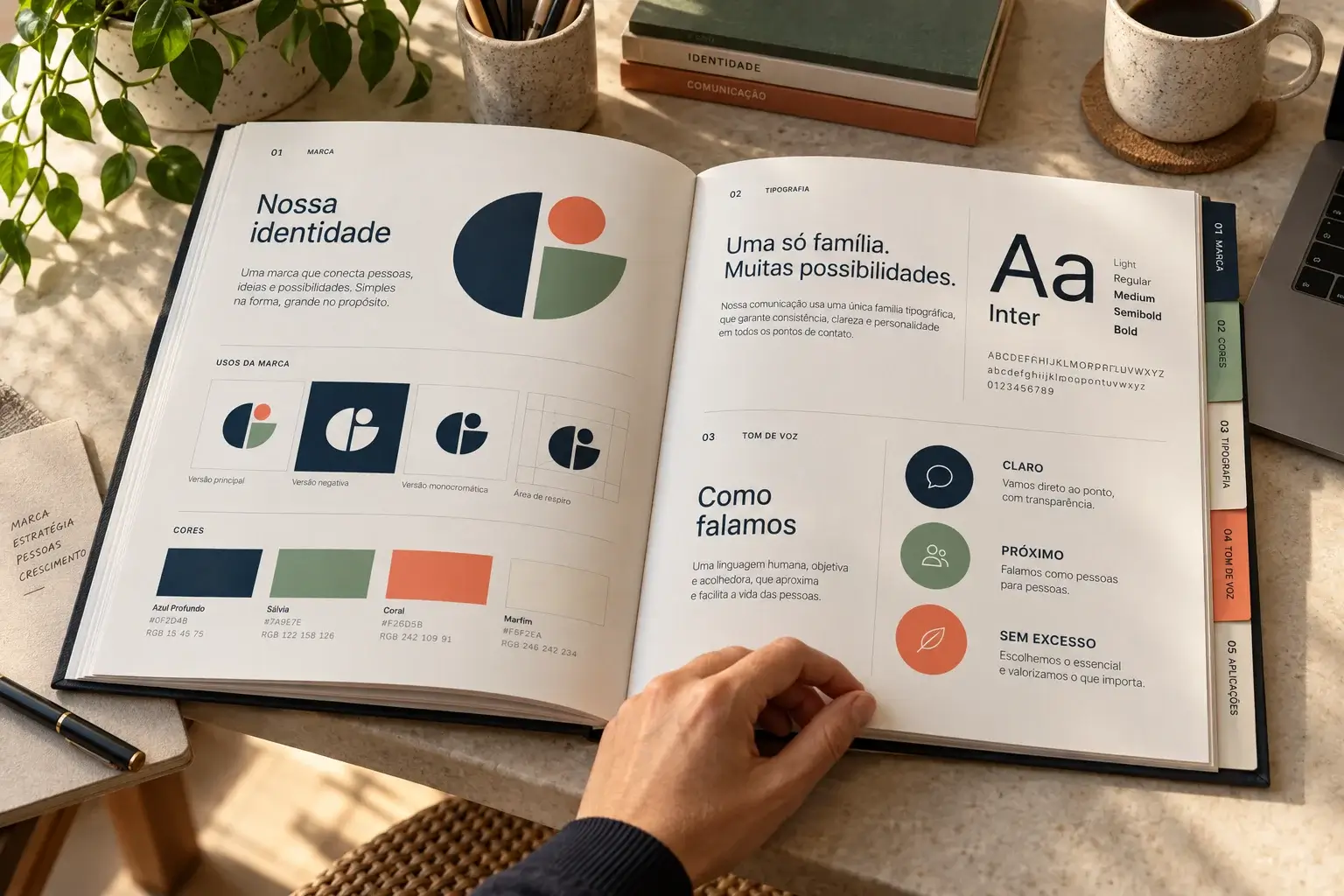 Entenda para que serve um brandbook, quais seções ele precisa ter e como montar um manual de marca enxuto, mesmo trabalhando sozinho.